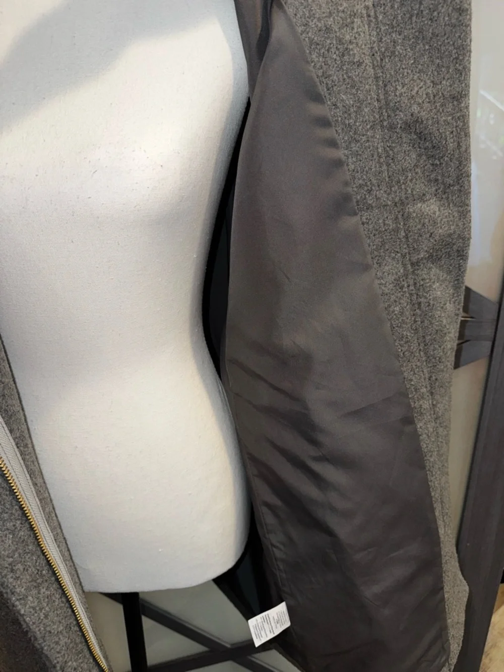 J. Crew Mercantile Gray Wool-Blend Stand Collar Pea Coat - Picture 11 of 16